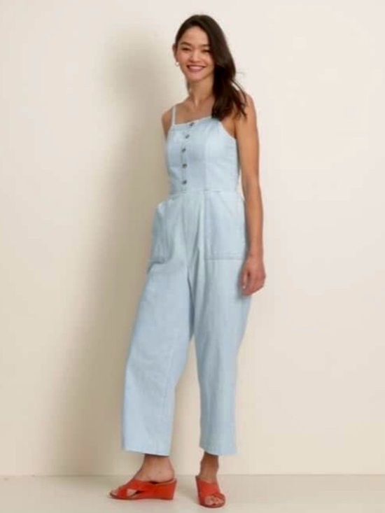 Old Navy Pants - Light Blue Button-Front  Jumpsuit by Old navy